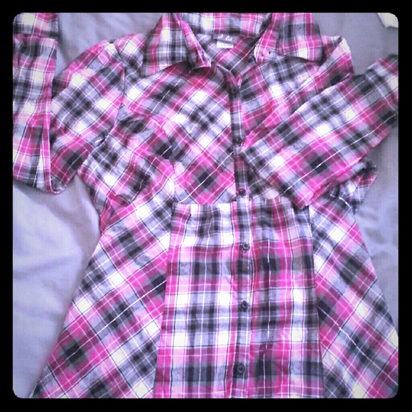 Dots Brand Plaid Tunic Cover Up