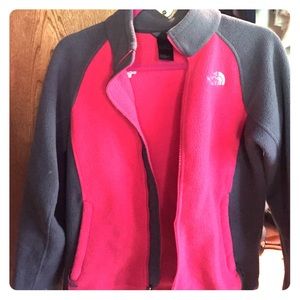 North Face coat. Red/grey with VS coupon