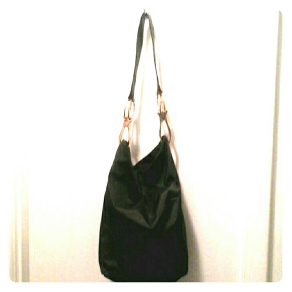 JPK PARIS 75 BLACK  NYLON HOBO BUCKET PURSE