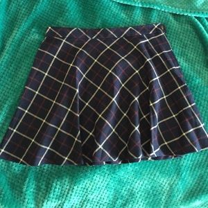 Navy plaid skater skirt
