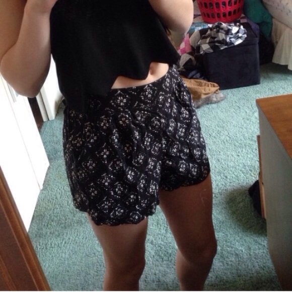 Black flowy shorts