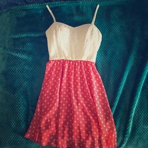 Pink polka dot dress