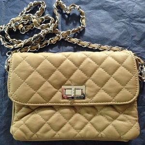 Beige quilted bag