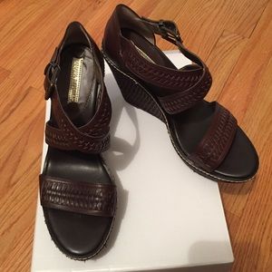 Banana Republic Brown Wedge 4.5" Leather Sandals