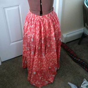Orange flowered peasant skirt