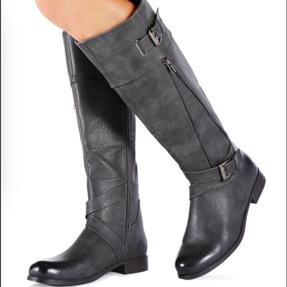 JustFab Chrissy Boot Wide Calf Size 6.5 Black NIB