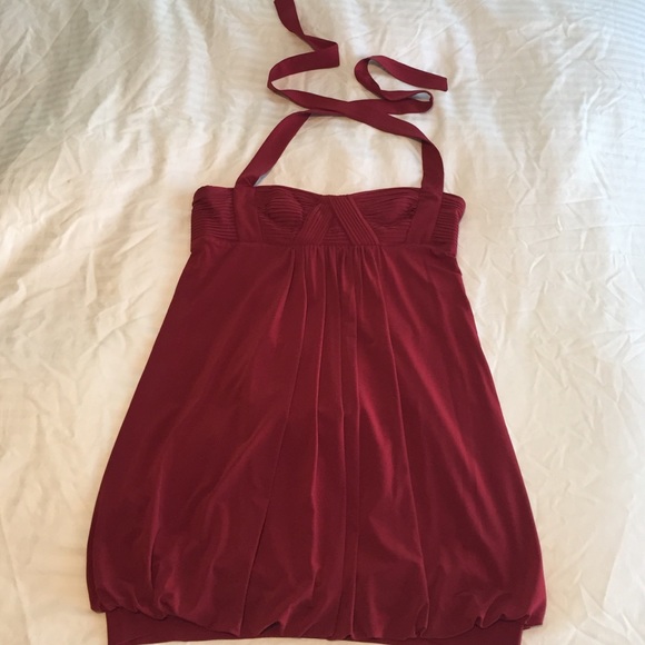 BCBG MAXAZRIA cranberry cocktail dress