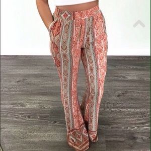 Boho bell bottom pants in Orange