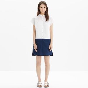 Madewell Vista colorblock dress blue white M
