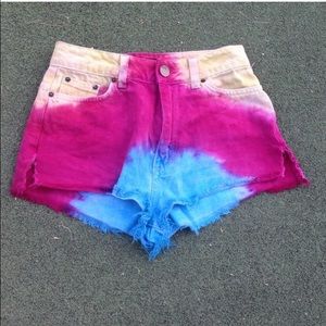 Urban Outfitters tye dye high waisted shorts