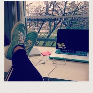 Mint green Nike Air shoes