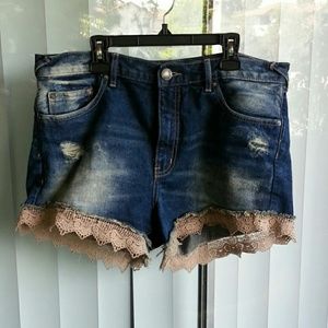 free people lace shorts