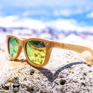 100% bamboo sunglasses! & Oh yeah, they float :)