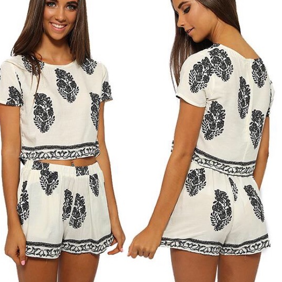 Nasty Gal Dresses & Skirts - Boho Two Piece Cropped Romper Set S