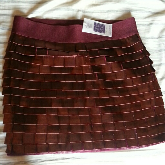 Brand New w Tags Wow Couture Wine Mini Skirt Sz S