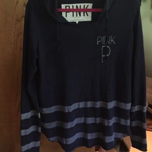 vs pink long sleeve shirt with hood