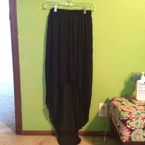 Simple Black Hi-Low Skirt
