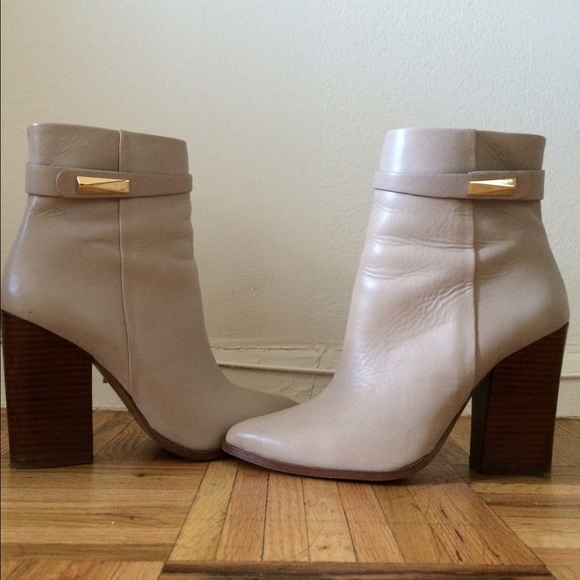 Vince Camuto Cream Leather Boots