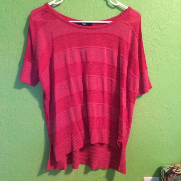 Pink Striped Sweater Top