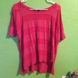 Pink Striped Sweater Top