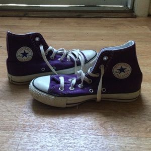 Purple high top chuck Taylors
