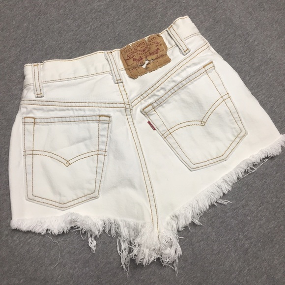 High waisted Levi jean shorts size 00 white brandy