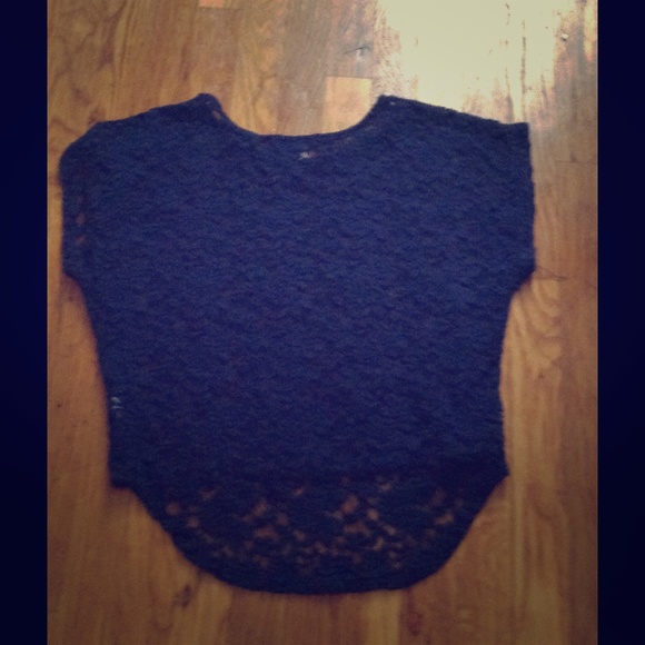 Navy lace top