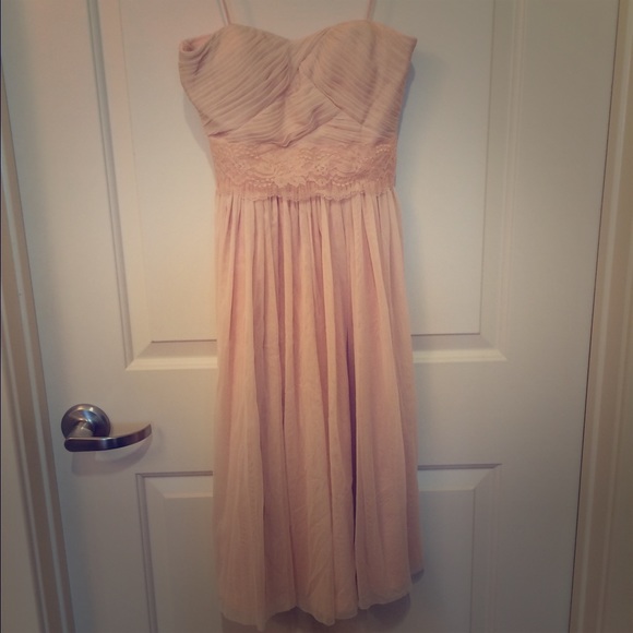 BHLDN Cordelia dress in Blush. Original belt