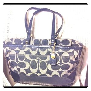 AUTHENTIC COACH Navy large tote RARE