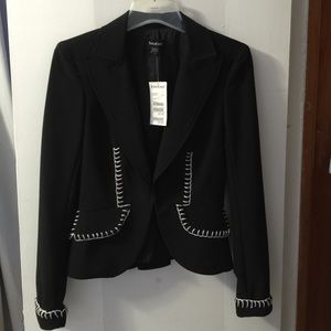 Bebe Thick Stitch Contrast Jacket in black. Size 2