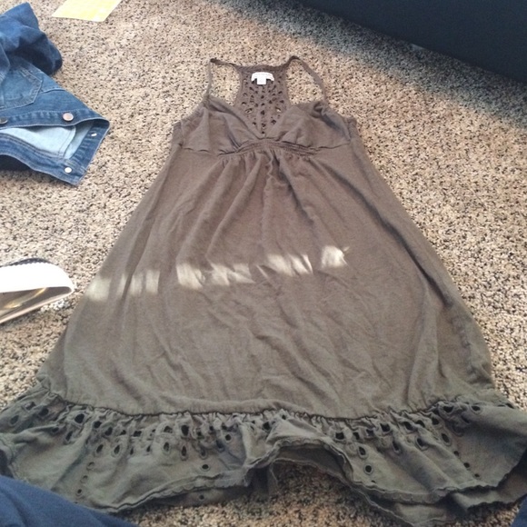 Army green sun dress - Picture 1 of 3