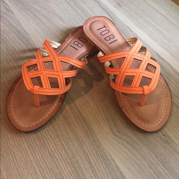 Orange/peach neon sandals
