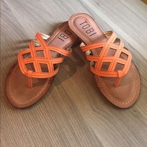 Orange/peach neon sandals