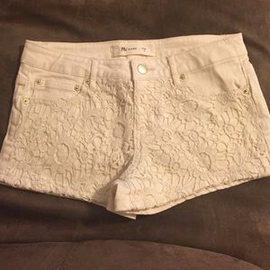 White floral shorts