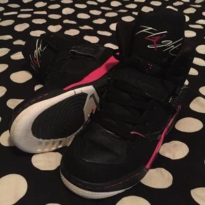 Pink and black Jordans