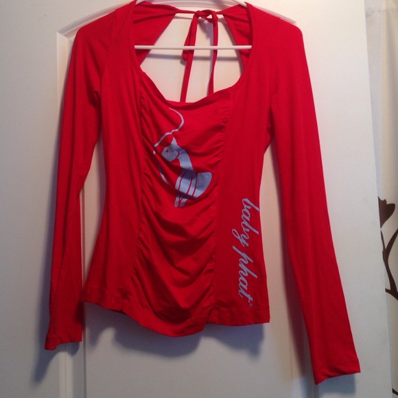 Red and baby blue Baby phat shirt.