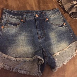 Denim high waist cut off shorts