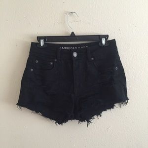 American Eagle Black Hi Rise Festival Shorts