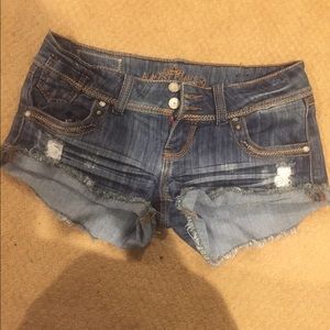 Denim short shorts