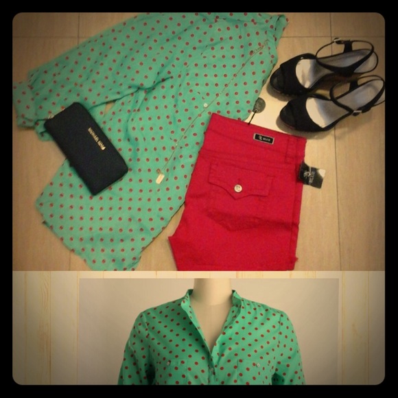 Polka dot printed top