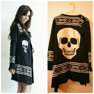 Love Culture Knitted Skull Cardigan