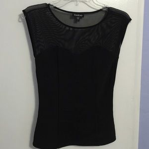 Bebe - Black Mesh Hourglass Top