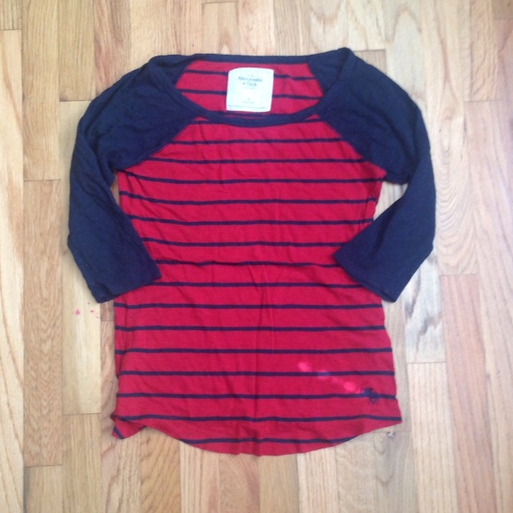 Abercrombie and Fitch Red striped shirt