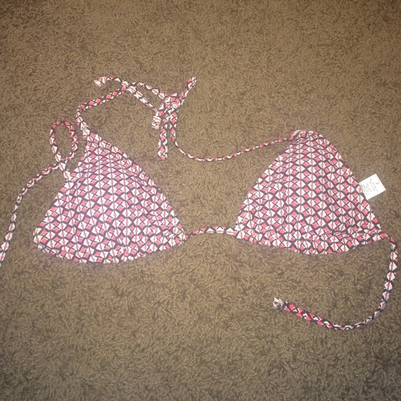 Pink & Brown Triangle Swimsuit Top