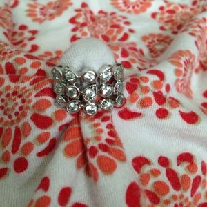 .925 Sterling Silver Cocktail Ring Size 7