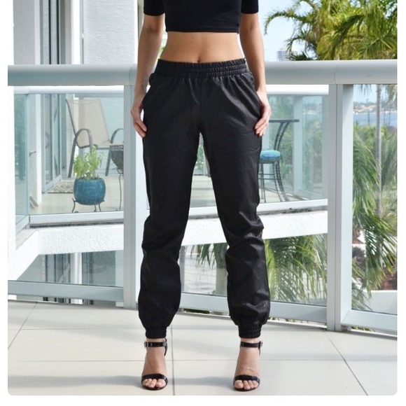 Leather Joggers