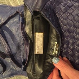 Vintage Bags - Vintage blue leather shoulder bag / clutch Vintage Bags - Vintage blue leather shoulder bag / clutch
