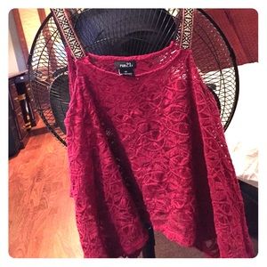 Rue 21 Lace Crop-Top ( Maroon)