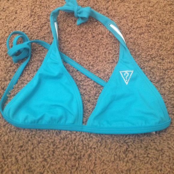 Blue Halter Swimsuit Top