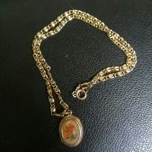 Vintage Gold Tone Floral Necklace